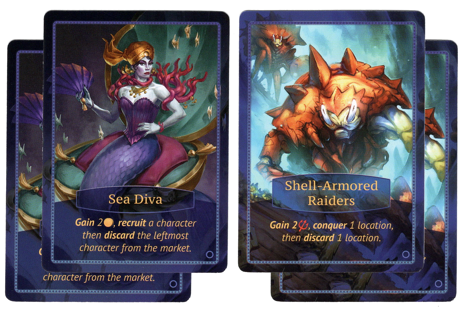 Aquatica: Sea Diva & Shell-Armored Raiders Promo Cards