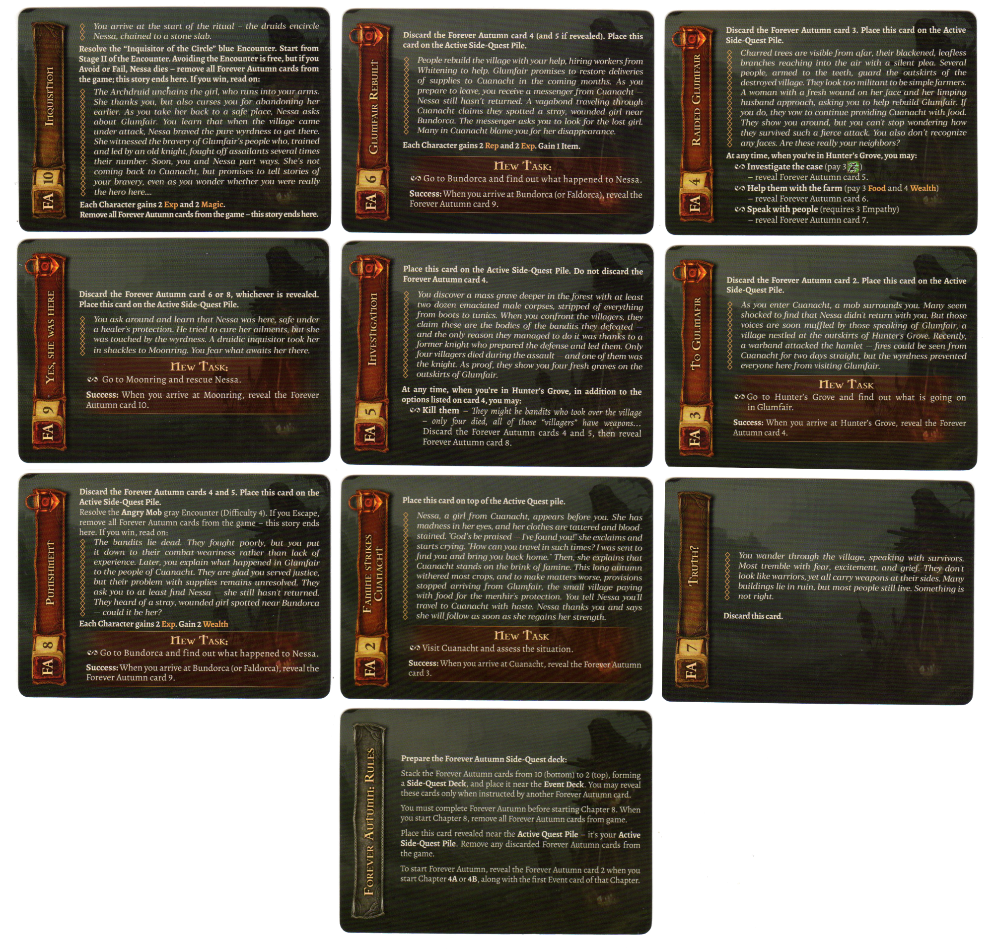 Tainted Grail: Forever Autumn Promo Cards