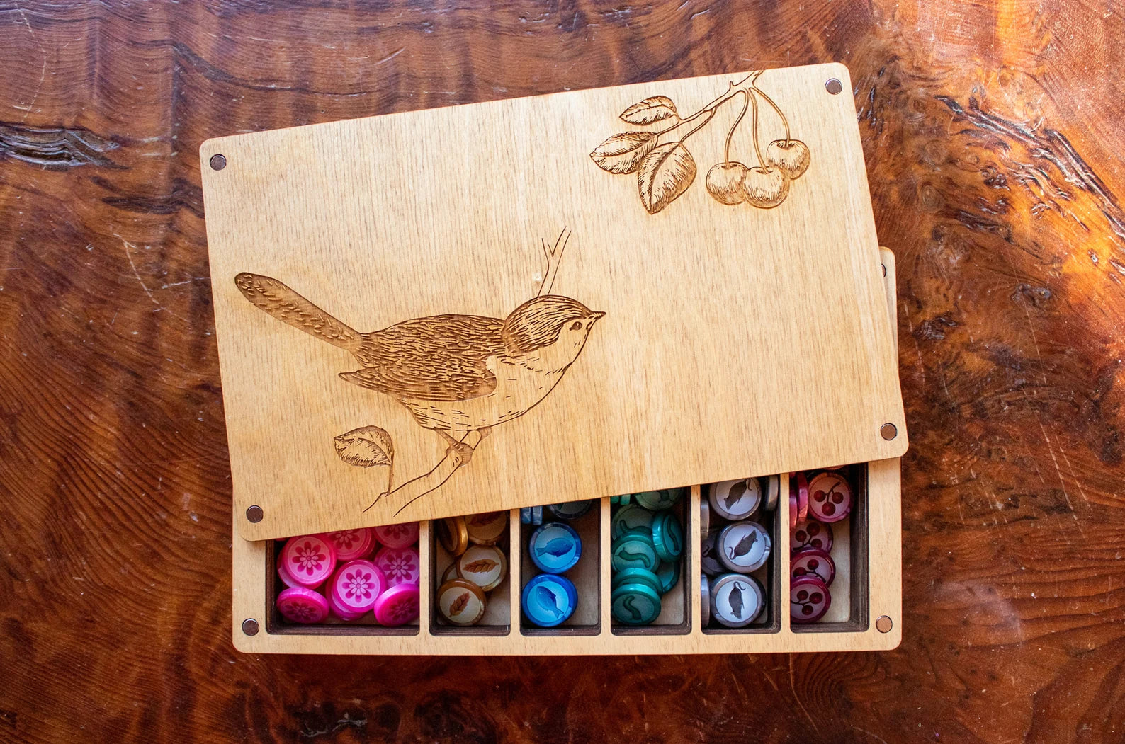 Strata Strike - Wooden Resource Storage Box for use with Wingspan